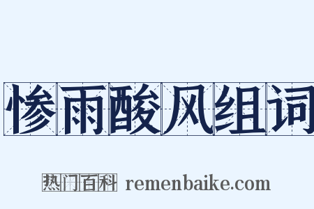 惨雨酸风组词是什么意思的图片